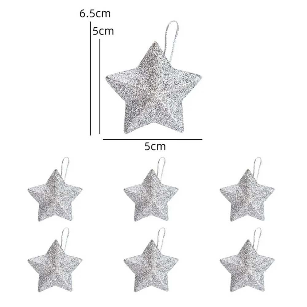 Gold Glitter Star Ornaments, Christmas Tree Hanging Pendant For Home, Navidad New Year Party Gift, Christmas Decoration