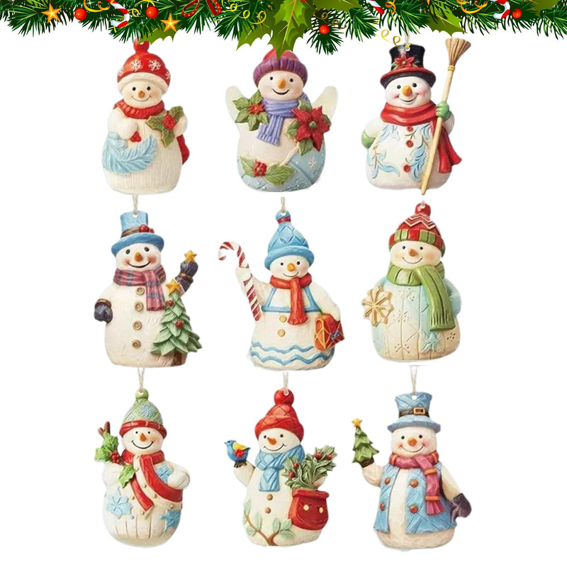 Christmas Tree Decorative Hangable, Snowman Christmas Decorations, Pendant For Home Decor, Ornaments Piece Wood Crafts