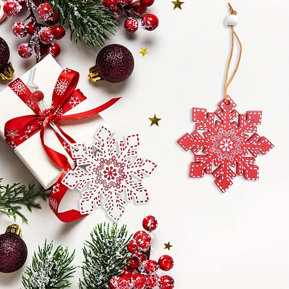 Pure Wood Pendant Snowflake Stars, Wood Pendant Christmas Tree Pendant, New Set Christmas Decoration, Decor Suppliies