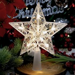 christmas glowing star ornament, hanging tree pendant, festive home room decor, navidad new year gifts accessories