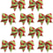 Small Burlap Bow for Party Supplies, Glitter Red Green Stripe Bows, Christmas Bows for Wreath Decorative Holiday Accents