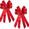 Christmas Wreath Bows, Tree Topper Bows for Christmas, Red Velvet Ribbon Bows for Wreath Decoration