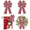 Buffalo Plaid Bows for Wreath, Christmas Bows Vintage Red, Snowflake Bows, White Velvet Tree Bows for Decor