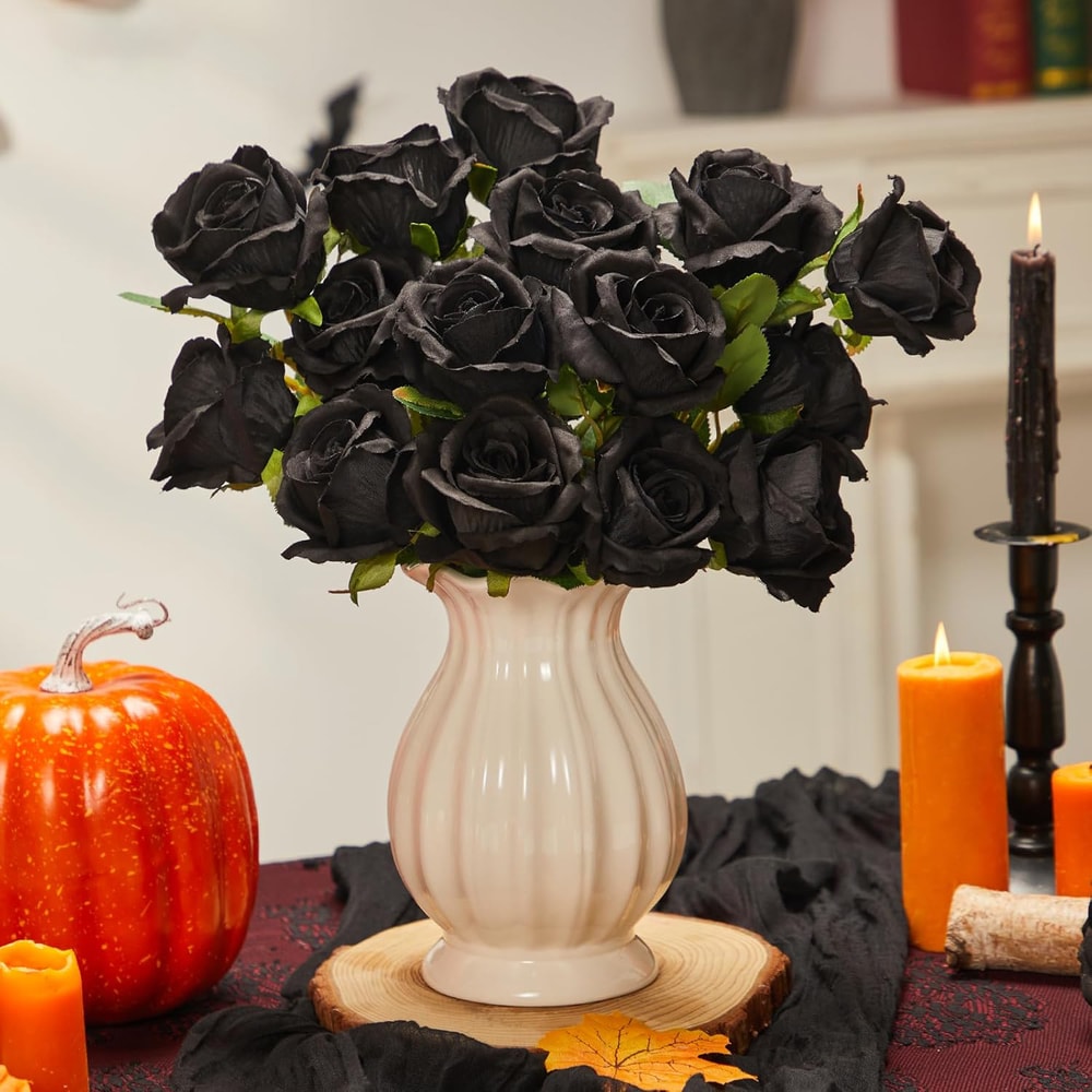 Artificial Flowers Silk Roses, Long Branch Bridal Bouquet for Weddings, Home Vase Table Decoration, Gift Box, Valentine