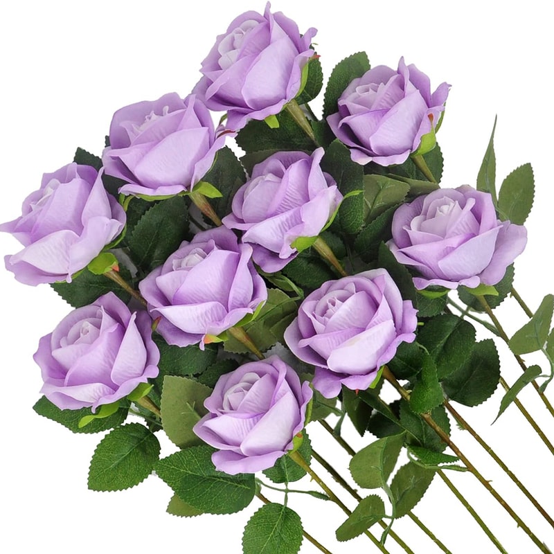 Artificial Flowers Silk Roses, Long Branch Bridal Bouquet for Weddings, Home Vase Table Decoration, Gift Box, Valentine