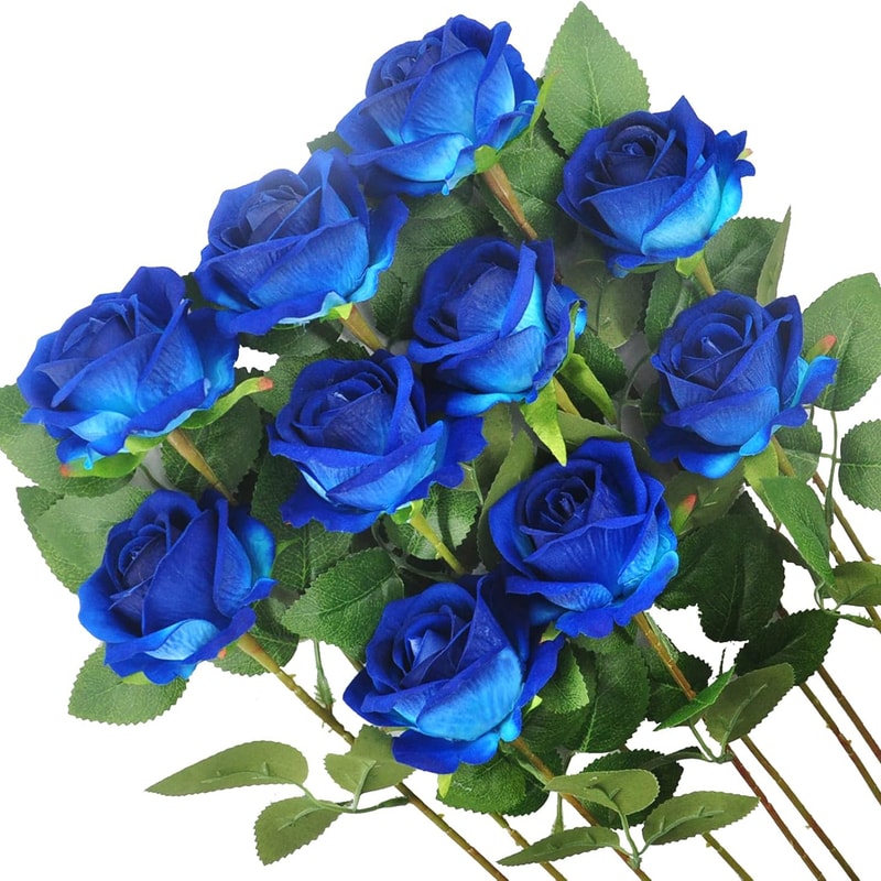 Artificial Flowers Silk Roses, Long Branch Bridal Bouquet for Weddings, Home Vase Table Decoration, Gift Box, Valentine