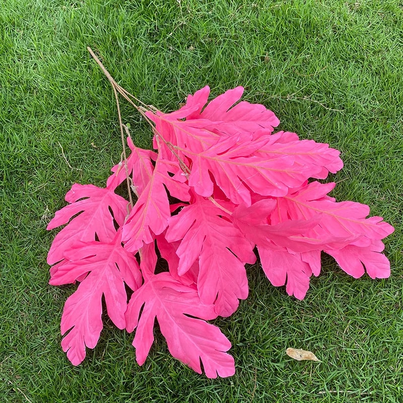Pink Series Wedding Floral Arrangement Artificial Rose Hydrangea Plant Leaves Room Home Table Vase 10