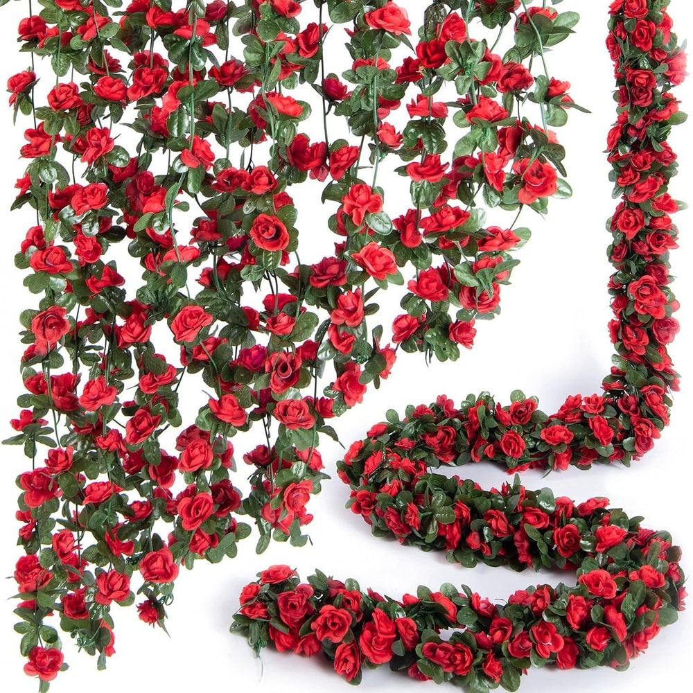 Rose Artificial Flowers Vine Fake Flowers For Home Decor Wedding Garden Outdoor Rattan Ornament 0
