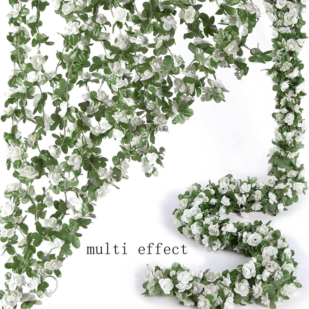 Rose Artificial Flowers Vine Fake Flowers For Home Decor Wedding Garden Outdoor Rattan Ornament 6