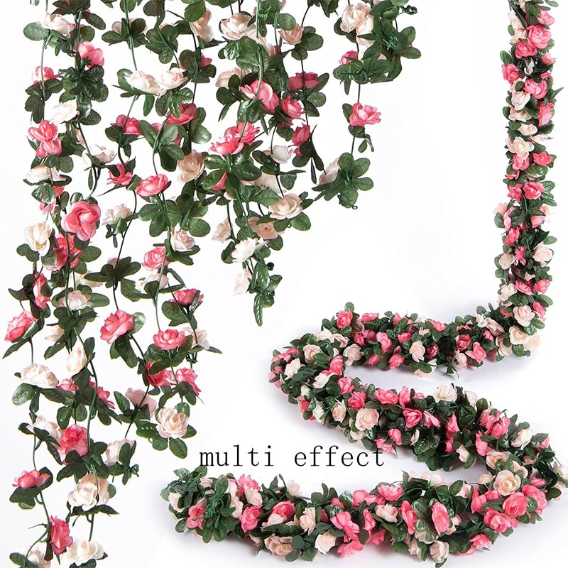 Rose Artificial Flowers Vine Fake Flowers For Home Decor Wedding Garden Outdoor Rattan Ornament 9