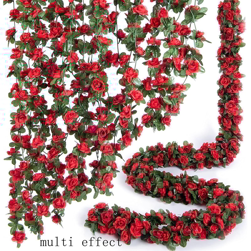 Rose Artificial Flowers Vine Fake Flowers For Home Decor Wedding Garden Outdoor Rattan Ornament 11
