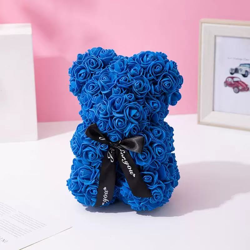 Artificial Teddy Rose Flower Bear With Box Romantic Valentines Day Gift For Girlfriend Women Annive 4