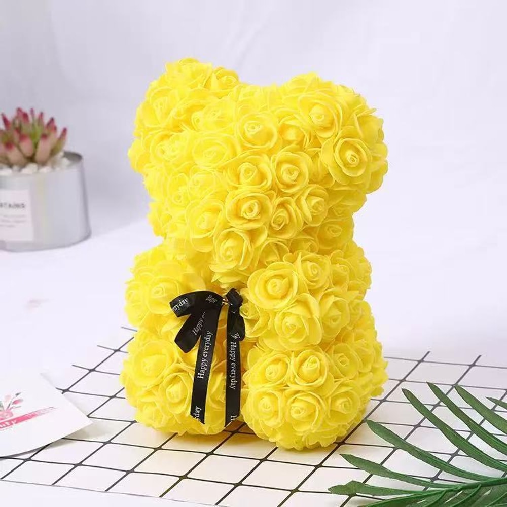 Artificial Teddy Rose Flower Bear With Box Romantic Valentines Day Gift For Girlfriend Women Annive 6