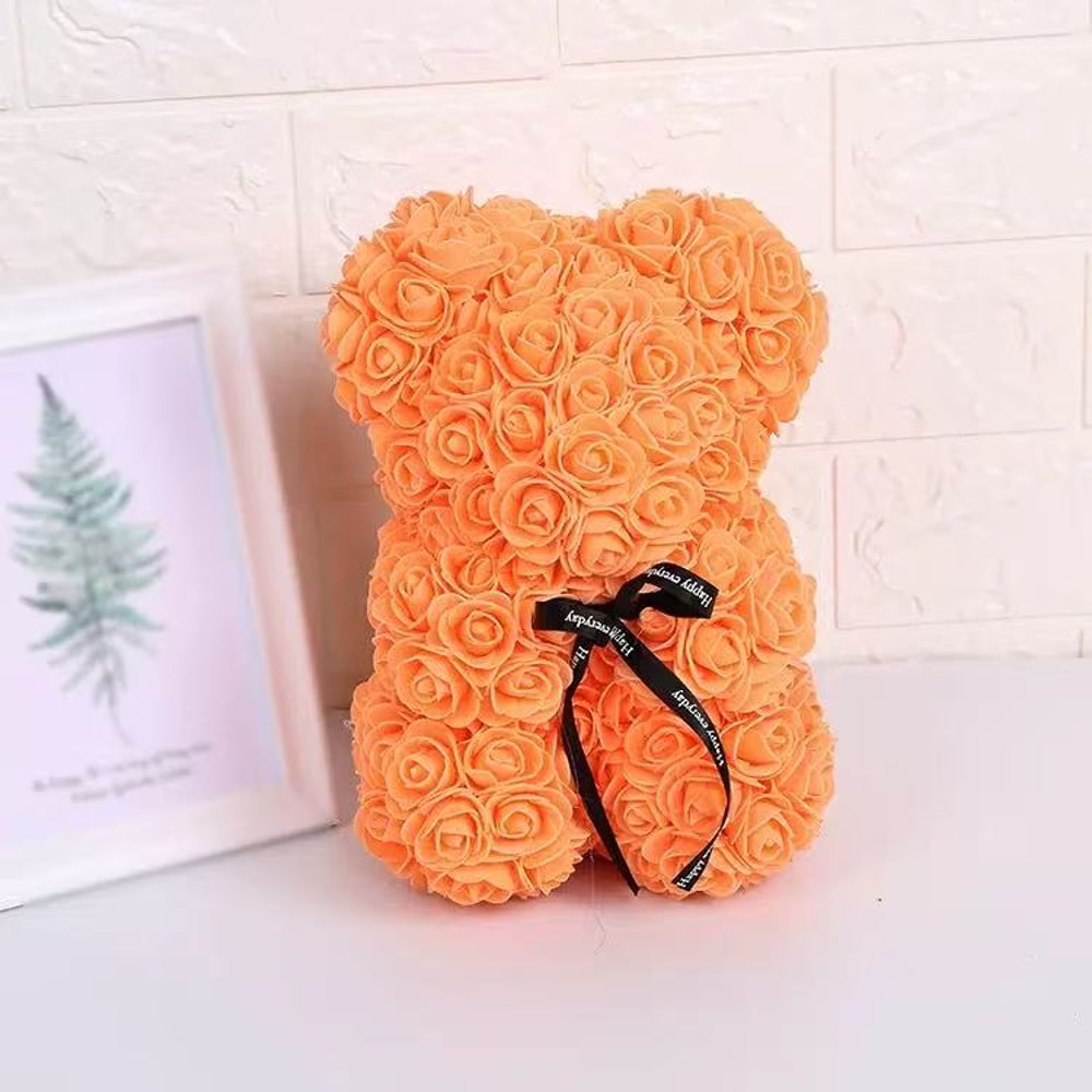 Artificial Teddy Rose Flower Bear With Box Romantic Valentines Day Gift For Girlfriend Women Annive 10