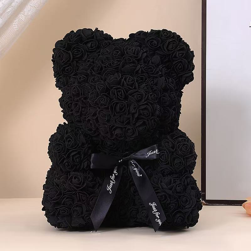 Artificial Teddy Rose Flower Bear With Box Romantic Valentines Day Gift For Girlfriend Women Annive 14
