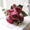 Rose Pink Silk Bouquet Peony Artificial Flower 5 Big Heads 4 Small Buds Bride Wedding Home Decorat 9