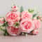 Rose Pink Silk Bouquet Peony Artificial Flower 5 Big Heads 4 Small Buds Bride Wedding Home Decorat 12