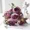 Rose Pink Silk Bouquet Peony Artificial Flower 5 Big Heads 4 Small Buds Bride Wedding Home Decorat 18