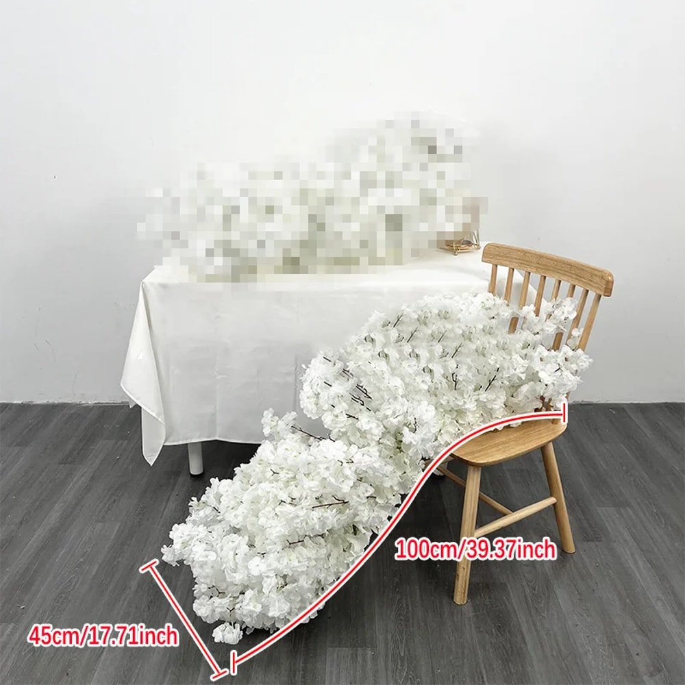 Red Rose Artificial Green Plants Wedding Backdrop Floral Wall Flower Row Runner Party Showcase Prop 13