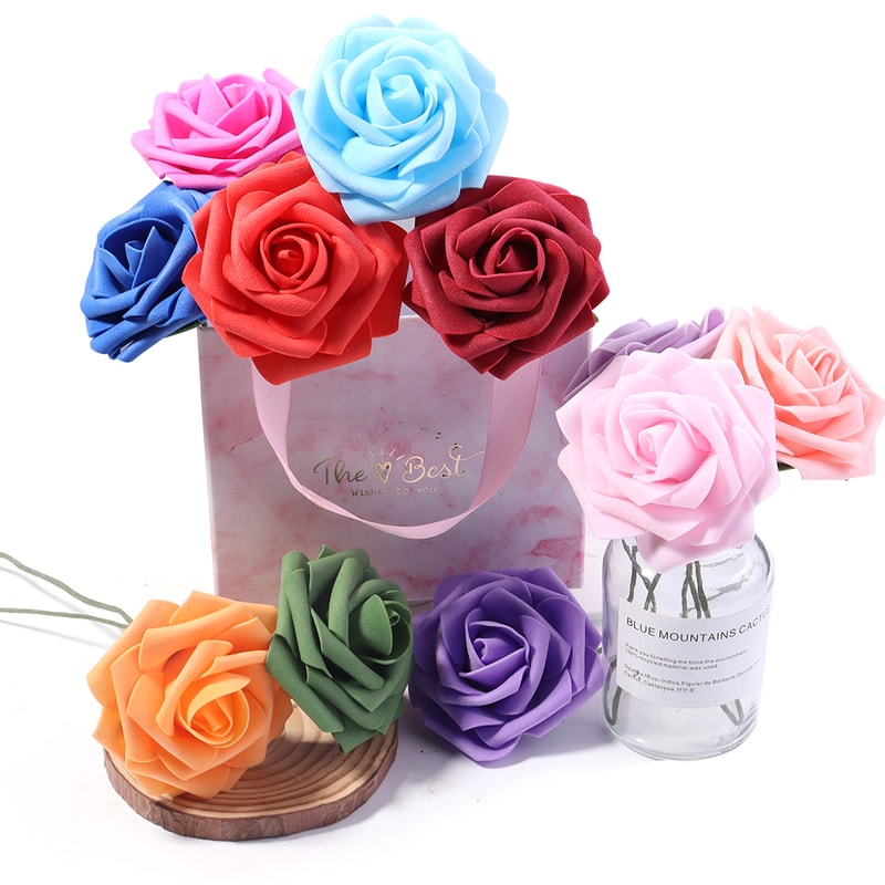 Artificial Foam Rose Flowers PE Simulation Roses Fake Flower Bouquet For DIY Wedding Party Decor Ho 1