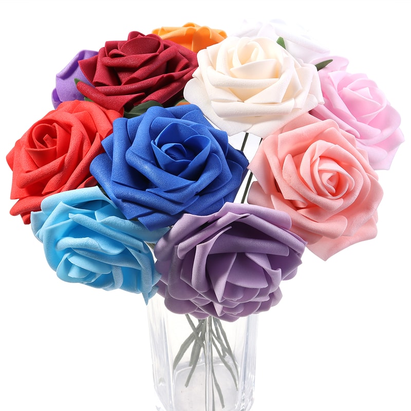 Artificial Foam Rose Flowers PE Simulation Roses Fake Flower Bouquet For DIY Wedding Party Decor Ho 2