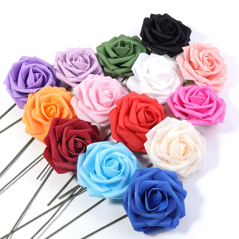 Artificial Foam Rose Flowers PE Simulation Roses Fake Flower Bouquet For DIY Wedding Party Decor Ho 3