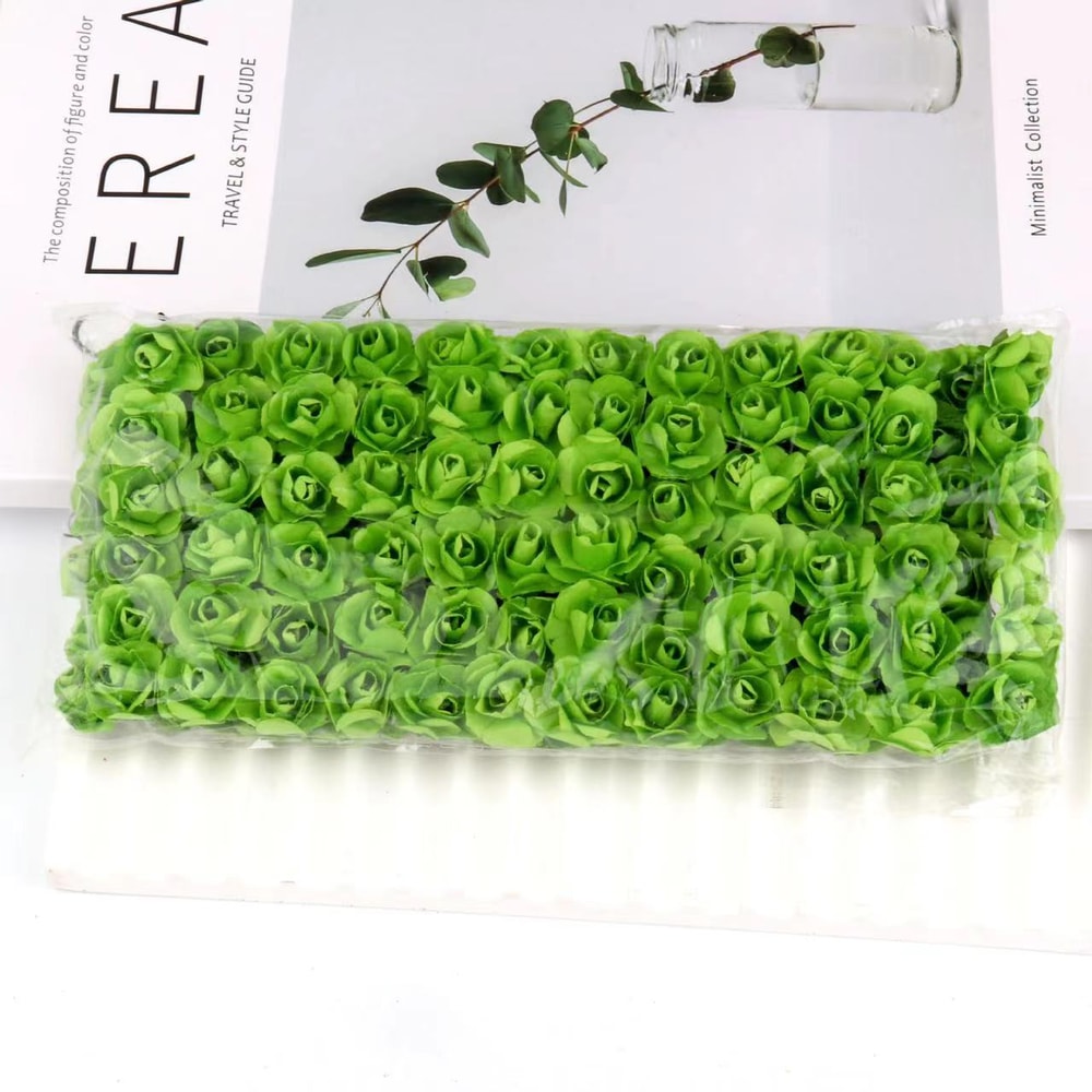 Artificial Mini Paper Rose Bouquet for Scrapbooking, Wedding Party Decoration, Cheap Artificial Rose Flowers for Crafts