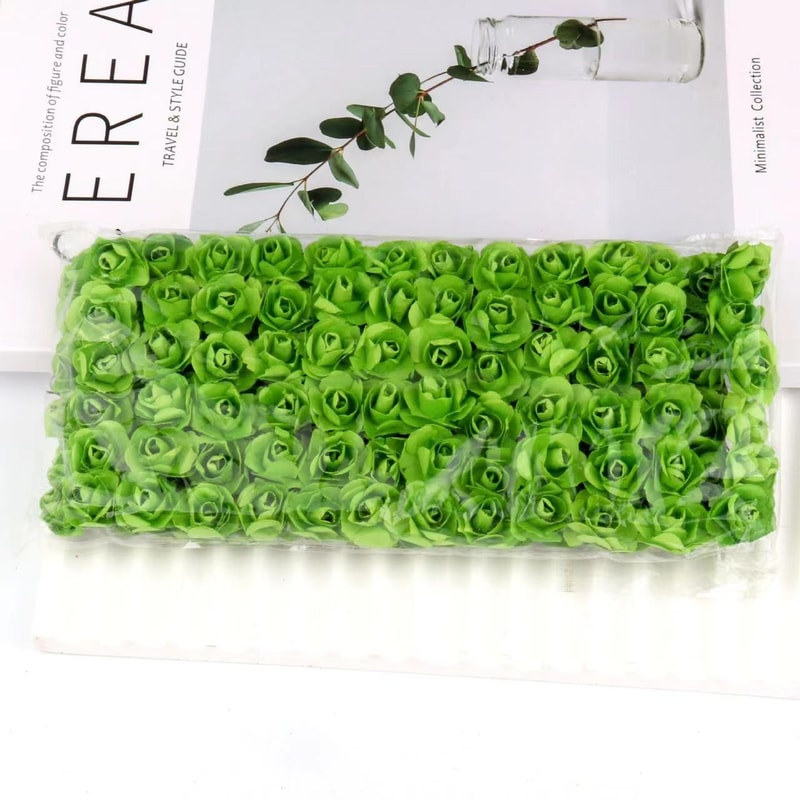 Artificial Mini Paper Rose Bouquet for Scrapbooking, Wedding Party Decoration, Cheap Artificial Rose Flowers for Crafts