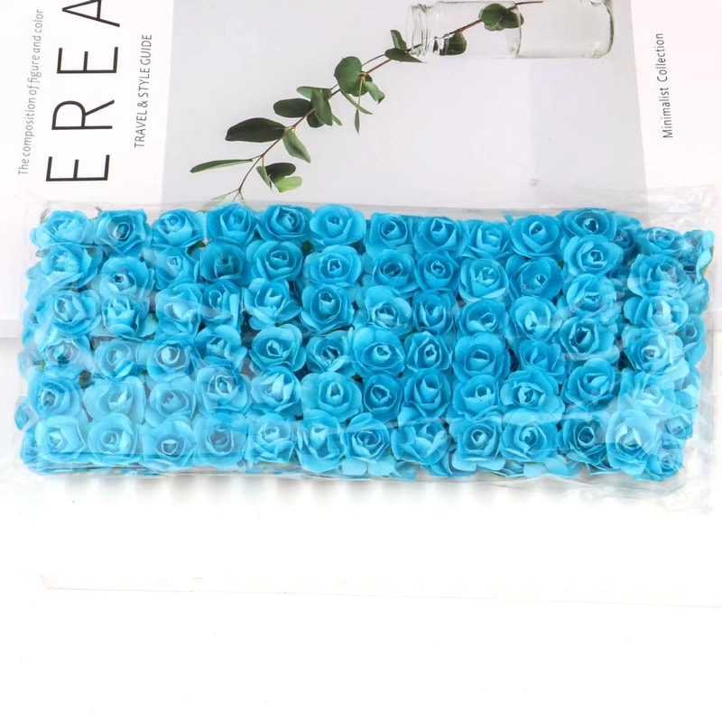 Artificial Mini Paper Rose Bouquet for Scrapbooking, Wedding Party Decoration, Cheap Artificial Rose Flowers for Crafts