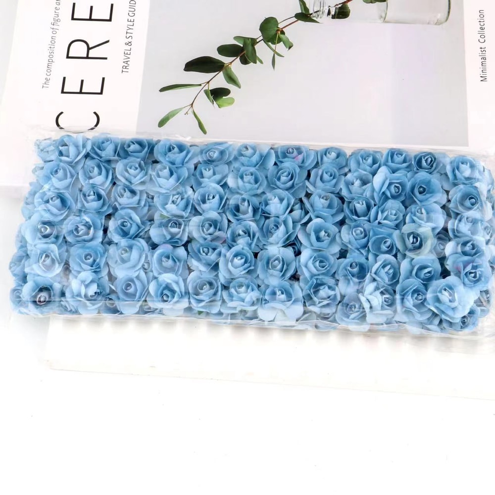 Artificial Mini Paper Rose Bouquet for Scrapbooking, Wedding Party Decoration, Cheap Artificial Rose Flowers for Crafts