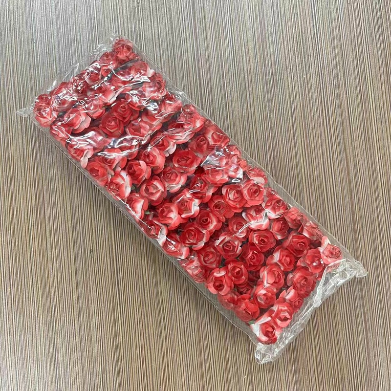 Artificial Mini Paper Rose Bouquet for Scrapbooking, Wedding Party Decoration, Cheap Artificial Rose Flowers for Crafts