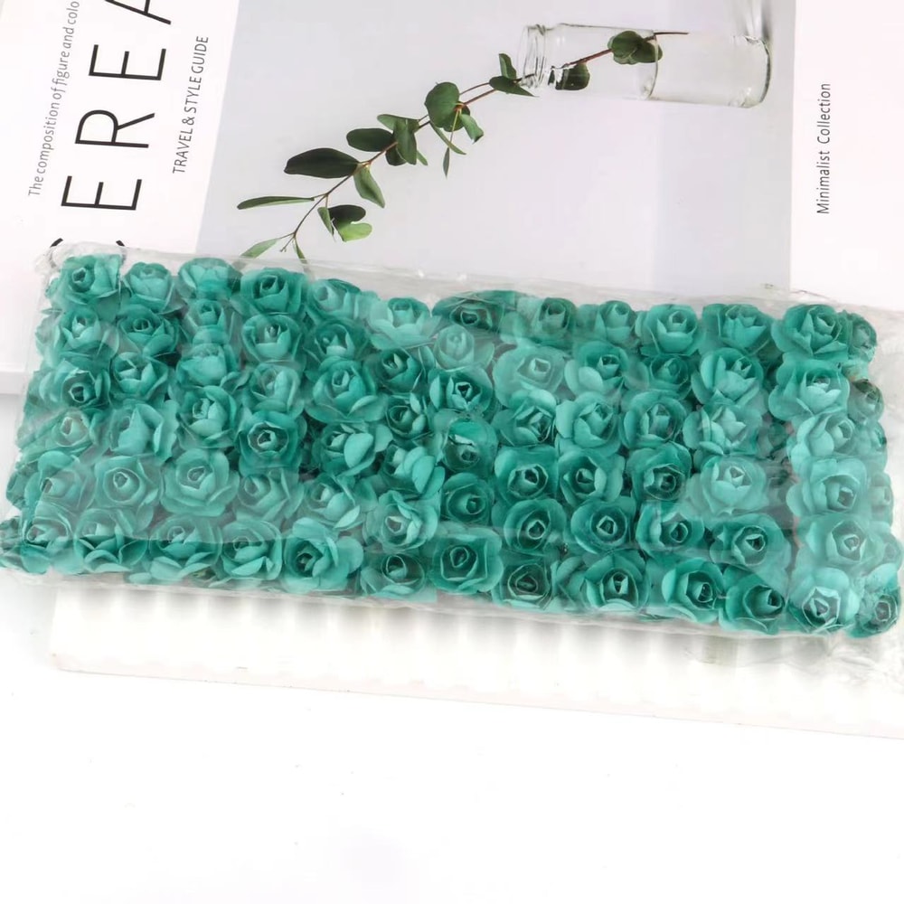 Artificial Mini Paper Rose Bouquet for Scrapbooking, Wedding Party Decoration, Cheap Artificial Rose Flowers for Crafts