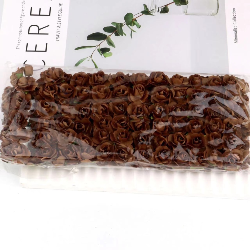 Artificial Mini Paper Rose Bouquet for Scrapbooking, Wedding Party Decoration, Cheap Artificial Rose Flowers for Crafts