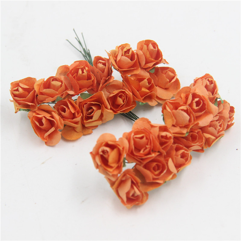 Artificial Mini Paper Rose Bouquet for Scrapbooking, Wedding Party Decoration, Cheap Artificial Rose Flowers for Crafts
