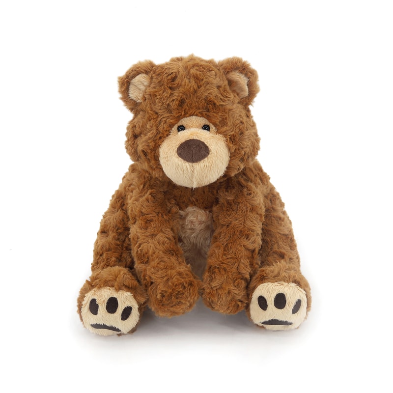 High Quality Fluffy Brown Teddy Bear Plush Doll, Adorable Curly Fur Stuffed Bear Toy for Baby Shower, Kids Girls Boys