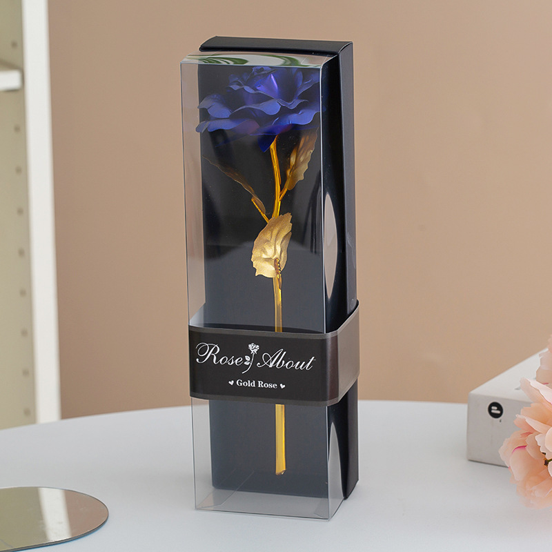 Colorful Gold Foil Plated Rose Artificial Flowers, Valentine's Day Gift, Wedding Party, Home Decoration, Fake Flowers