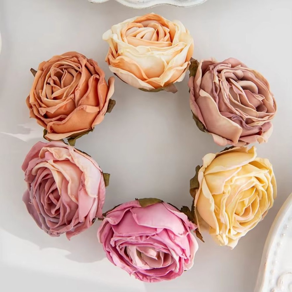 Artificial Flower Burned Edge Rose Wedding Bouquet Bridal Decor For Home Outdoor Garden Festival DI 0