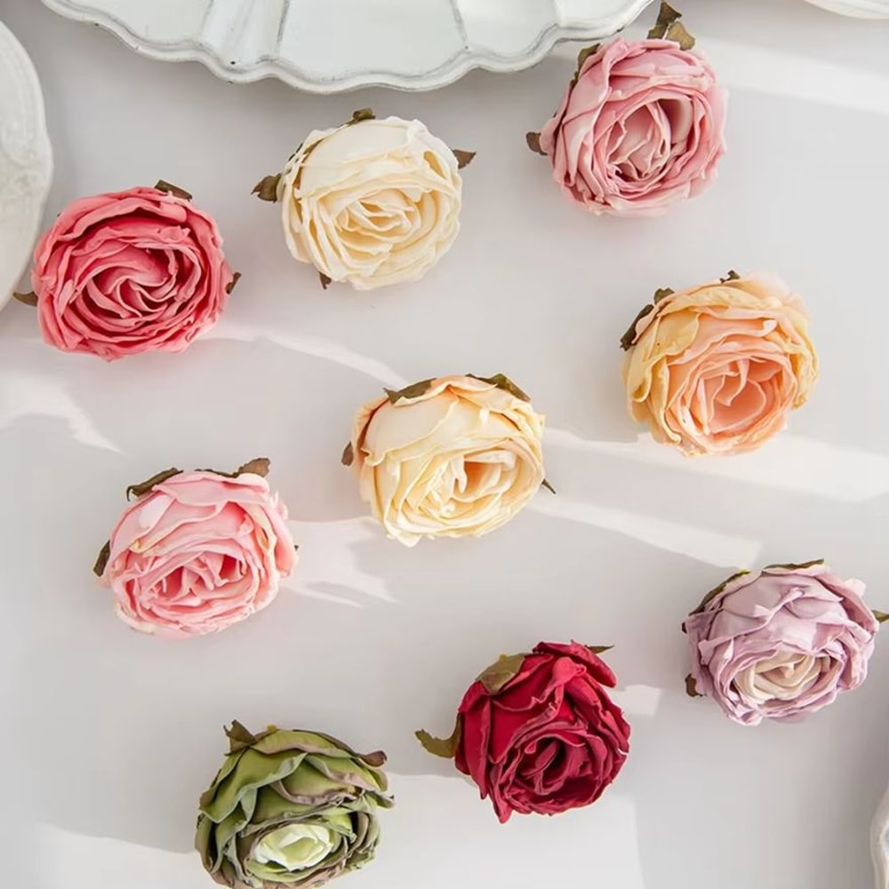 Artificial Flower Burned Edge Rose Wedding Bouquet Bridal Decor For Home Outdoor Garden Festival DI 1