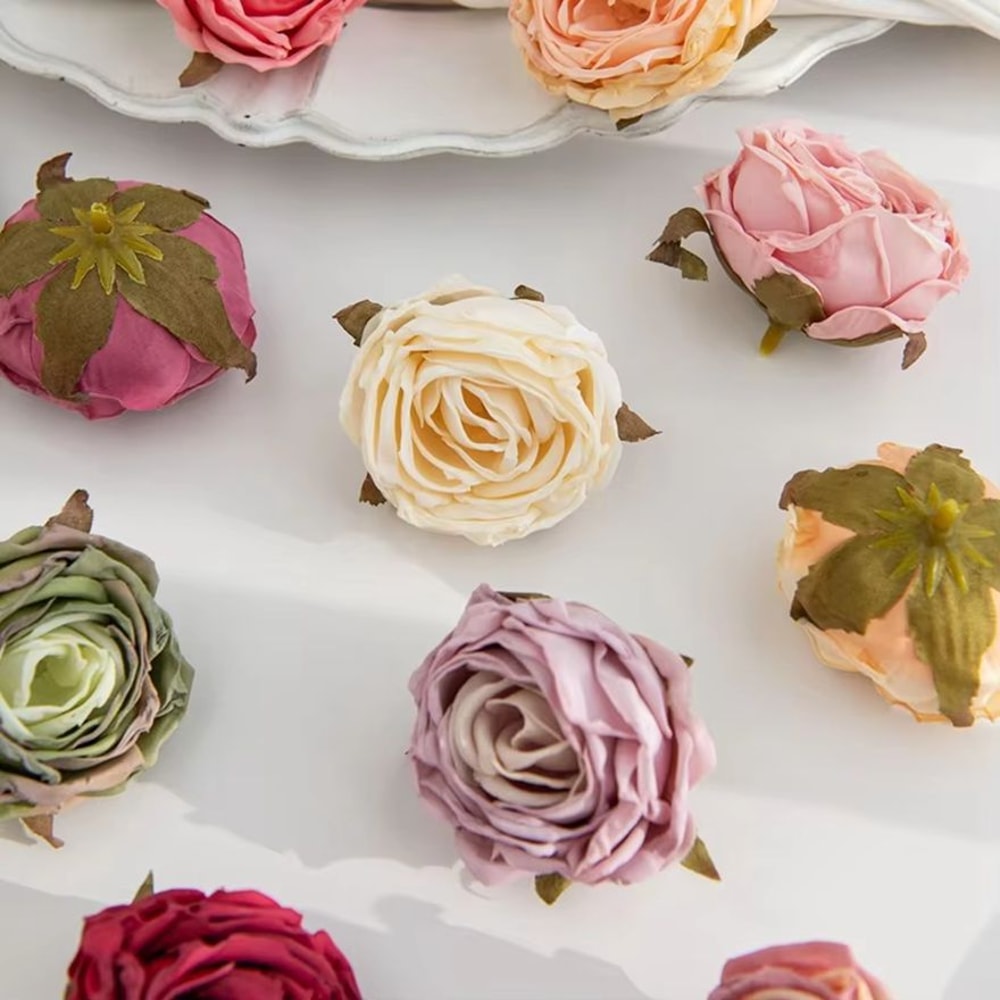 Artificial Flower Burned Edge Rose Wedding Bouquet Bridal Decor For Home Outdoor Garden Festival DI 3