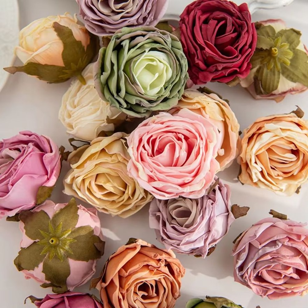 Artificial Flower Burned Edge Rose Wedding Bouquet Bridal Decor For Home Outdoor Garden Festival DI 5