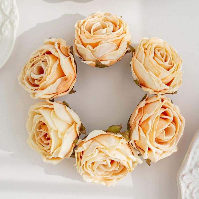 Artificial Flower Burned Edge Rose Wedding Bouquet Bridal Decor For Home Outdoor Garden Festival DI 6