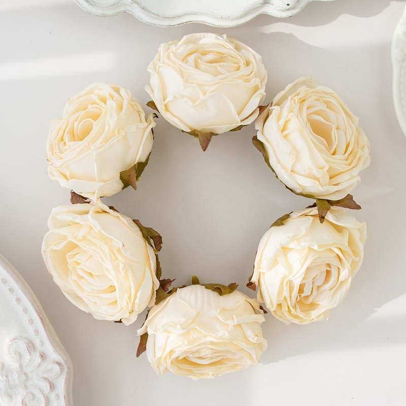 Artificial Flower Burned Edge Rose Wedding Bouquet Bridal Decor For Home Outdoor Garden Festival DI 7