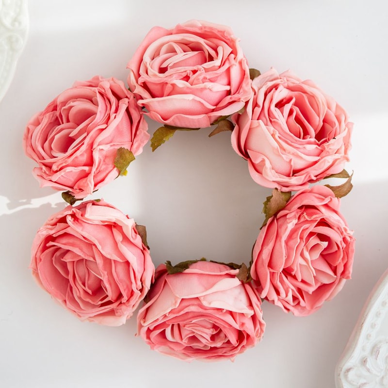Artificial Flower Burned Edge Rose Wedding Bouquet Bridal Decor For Home Outdoor Garden Festival DI 8