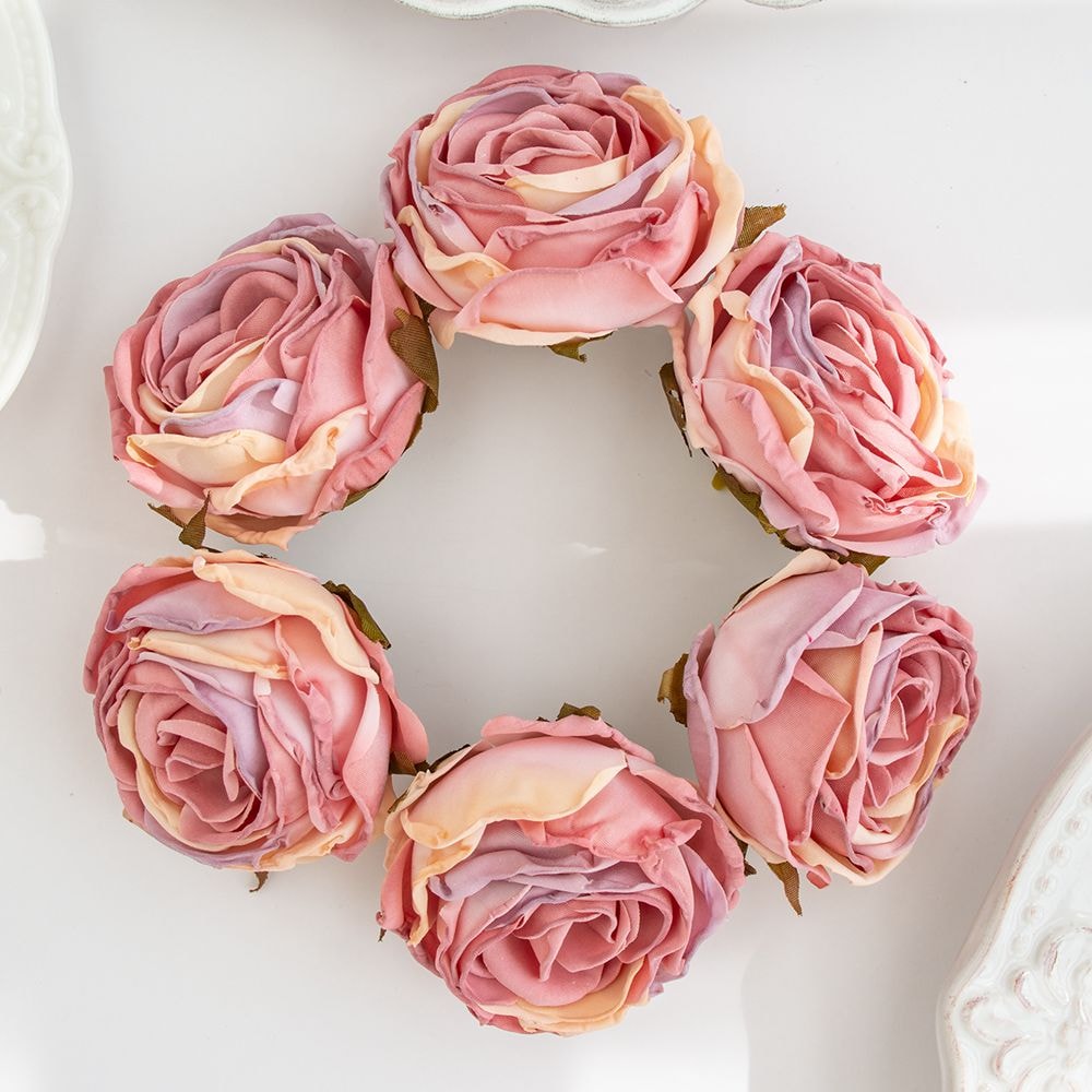 Artificial Flower Burned Edge Rose Wedding Bouquet Bridal Decor For Home Outdoor Garden Festival DI 11