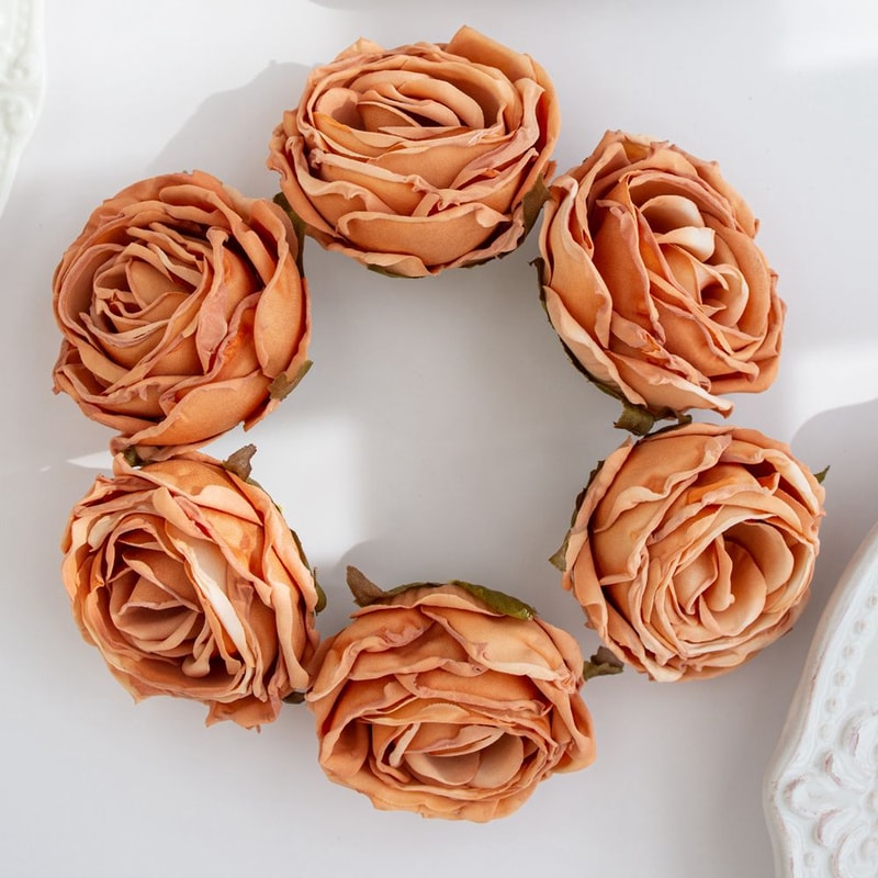 Artificial Flower Burned Edge Rose Wedding Bouquet Bridal Decor For Home Outdoor Garden Festival DI 13