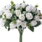 Artificial Silk Rose, Simulated White Eucalyptus Peony Bouquet, Wedding Decoration, Fake Flowers for Home, Garden