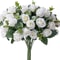 Artificial Silk Rose, Simulated White Eucalyptus Peony Bouquet, Wedding Decoration, Fake Flowers for Home, Garden
