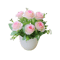 Mini Rose Artificial Potted Plant, Faux Flower Bonsai, Multicolor Fake Plants, Plastic Wedding Arrangement Ornament