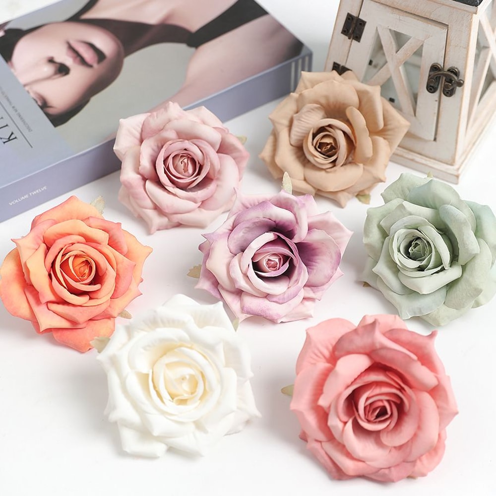 Rose Artificial Silk Flowers, Wedding Brides Decor, Home Room Decoration, Garden Party DIY, Clothing Accessories, Faux