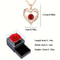 Luxury Red Zircon Pendant Necklace With Rose Flower Gift Box I Love You Gifts For Girlfriend Women 3